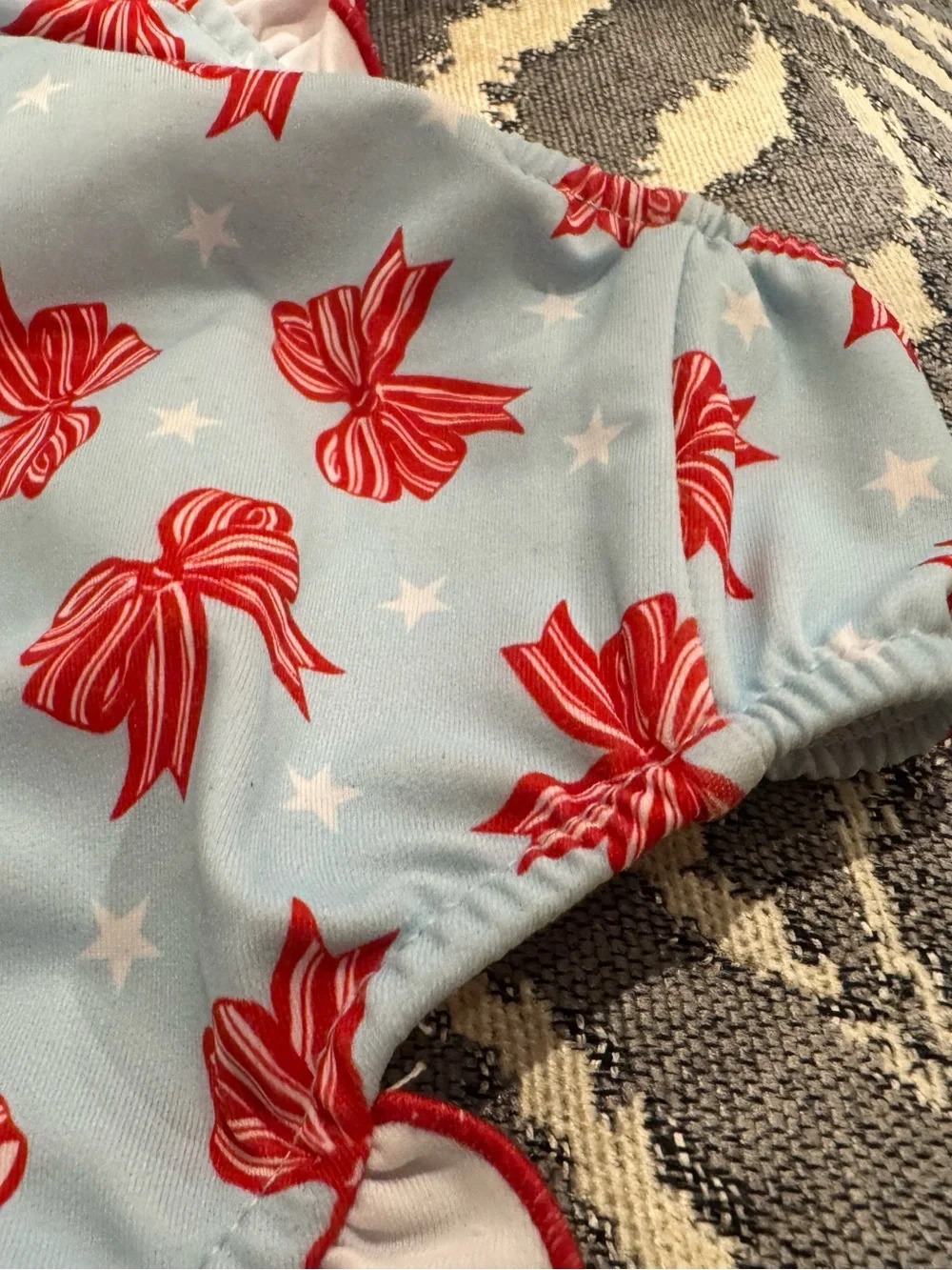 EUC Shrimp & Grits size Small red white blue patriotic toddler bikini 2-piece